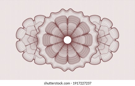 Red rosette. Linear Illustration. Vector. Detailed 