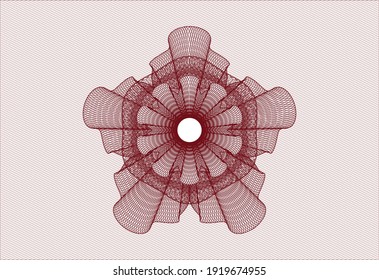 Red rosette. Linear Illustration. Vector, Detailed. 