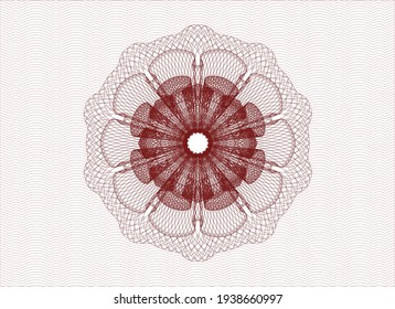 Red rosette. Linear Illustration. Vector, Detailed. 