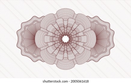 Red rosette. Linear Illustration. Vector. Detailed 