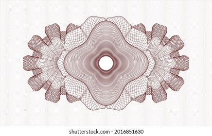 Red rosette. Linear Illustration. Vector. Detailed 
