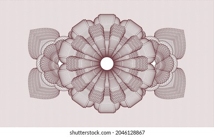 Red rosette. Linear Illustration. Vector. Detailed 