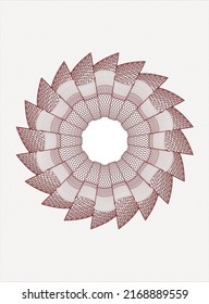 Red rosette. Linear Illustration. Vector, Detailed. 