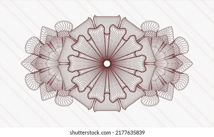 Red rosette. Linear Illustration. Vector. Detailed 