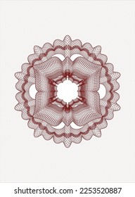 Red rosette. Linear Illustration. Vector, Detailed. 