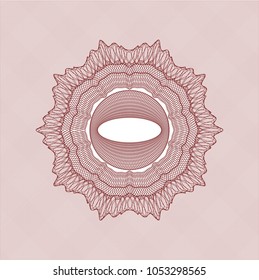 Red rosette or money style emblem