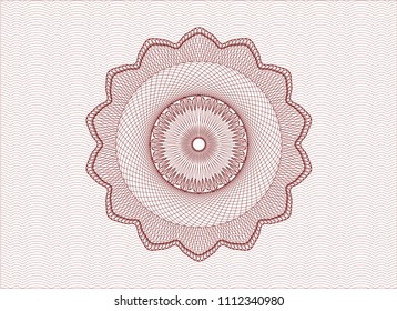  Red rosette or money style emblem
