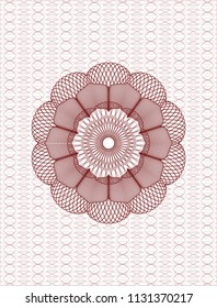 Red rosette or money style emblem
