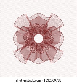 Red rosette or money style emblem