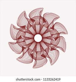 Red rosette or money style emblem