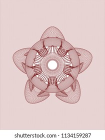 Red rosette or money style emblem
