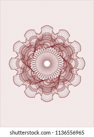 Red rosette or money style emblem