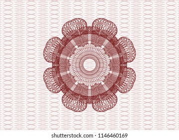 Red rosette or money style emblem