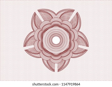 Red rosette or money style emblem