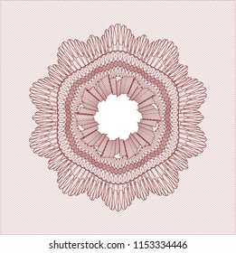 Red rosette or money style emblem