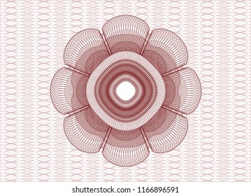Red rosette or money style emblem