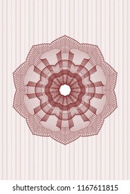 Red rosette or money style emblem