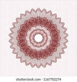 Red rosette or money style emblem