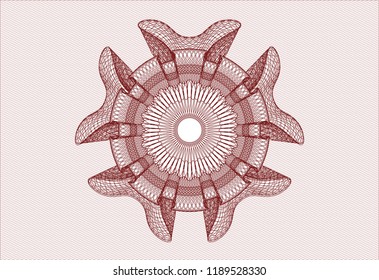 Red rosette or money style emblem