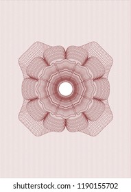 Red rosette or money style emblem