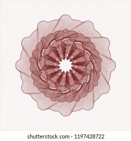 Red rosette or money style emblem