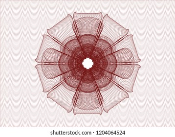 Red rosette or money style emblem