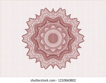 Red rosette or money style emblem