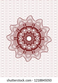 Red rosette or money style emblem