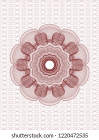 Red rosette or money style emblem