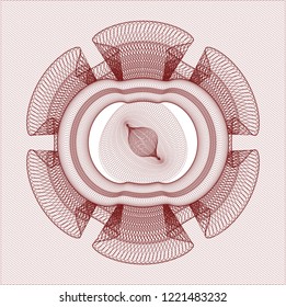 Red rosette or money style emblem