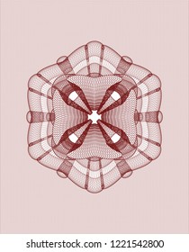 Red rosette or money style emblem