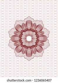 Red rosette or money style emblem