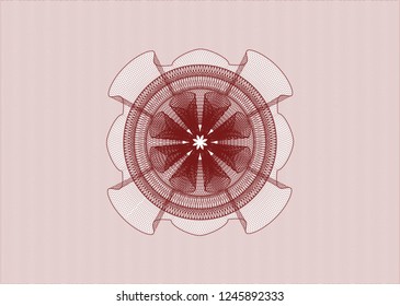 Red rosette or money style emblem