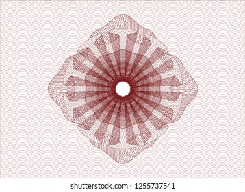 Red rosette or money style emblem