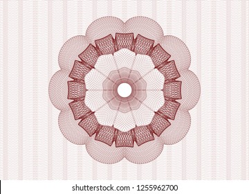 Red rosette or money style emblem