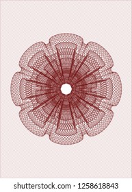 Red rosette or money style emblem