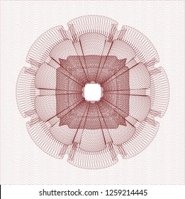Red rosette or money style emblem