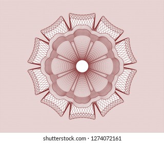 Red rosette or money style emblem