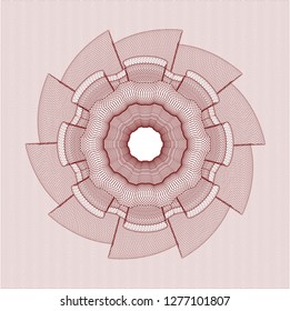 Red rosette or money style emblem