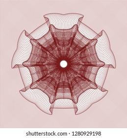 Red rosette or money style emblem