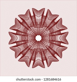 Red rosette or money style emblem