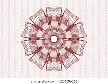 Red rosette or money style emblem