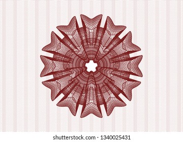 Red rosette or money style emblem