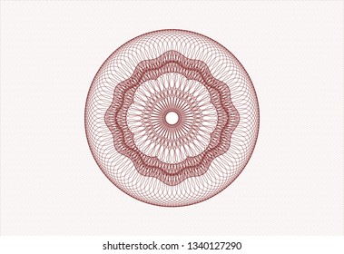 Red rosette or money style emblem