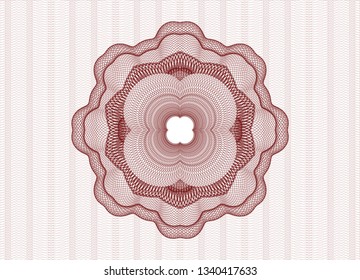 Red rosette or money style emblem