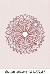 Red rosette or money style emblem
