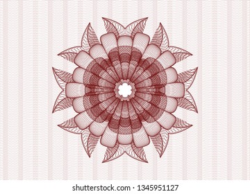 Red rosette or money style emblem