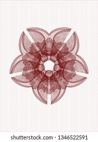 Red rosette or money style emblem