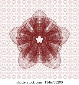 Red rosette or money style emblem