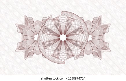 Red rosette or money style emblem